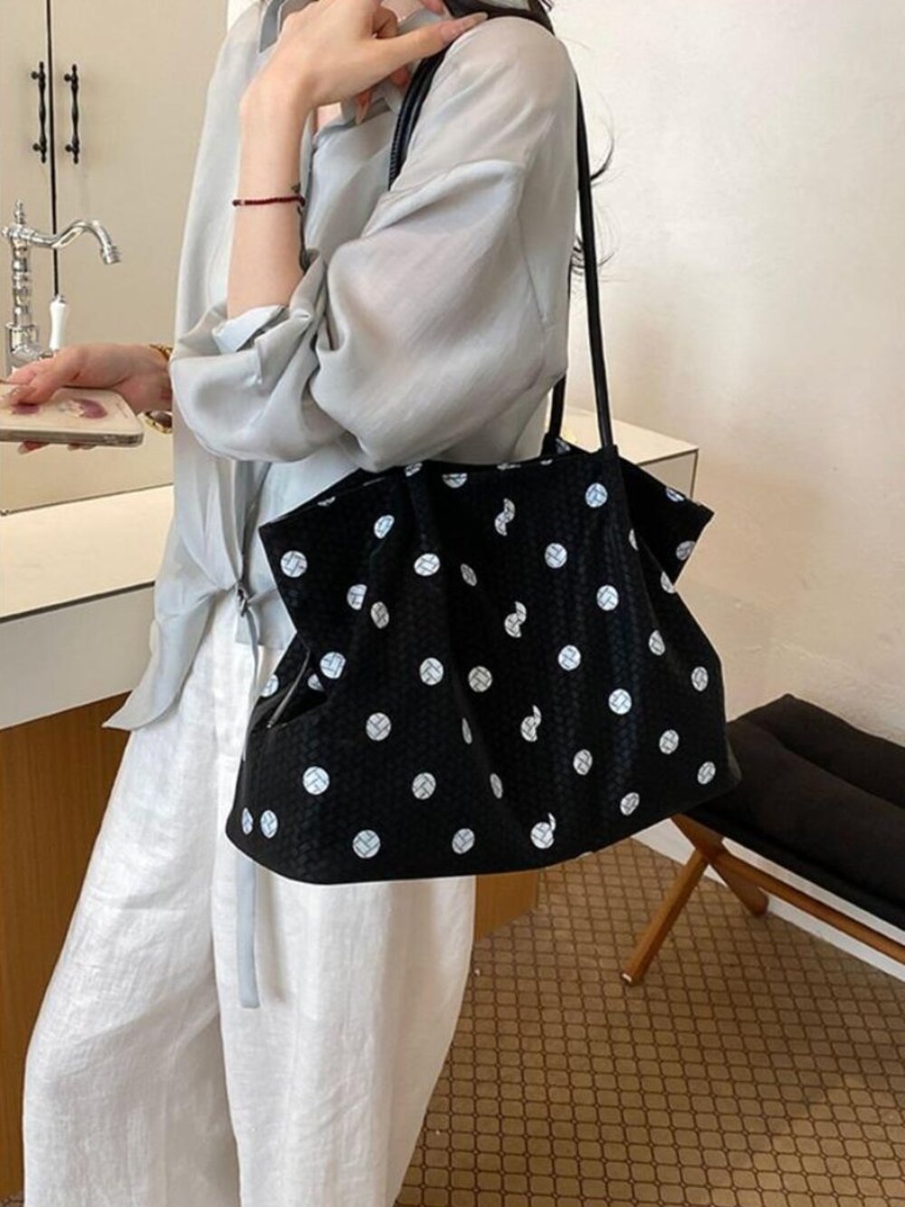 Polka Dot Shoulder Bag